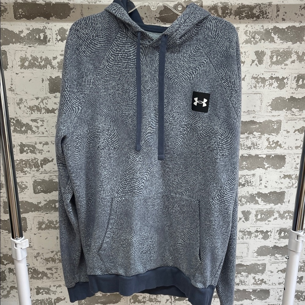 Under Armour Men Patterned Gray Blue Hoodie Size Medium